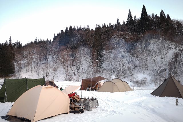 【秋田・藤里・キャンプ】白神山地の麓で冬キャンプ、夏キャンプ！温泉、滝、旨いものがすぐそばに♪