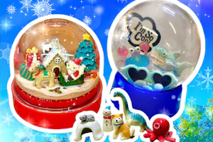 秋田・ふるさと村・スノードーム体験】ミニチュア付き‼︎きらきらラメ