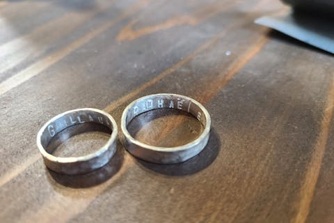 【京都・北区・手作りリング】指輪ロウ付け120分体験！プラス料金で刻印も可能！初心者、ファミリー、カップル参加歓迎（当日予約可能）