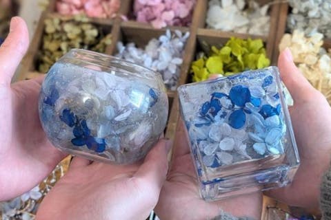 【福岡・太宰府・キャンドル作り】大人気ボタニカルジェルキャンドル！太宰府天満宮旅行にぜひ！天神様通り／雨の日OK／女性・親子体験もおすすめ♪