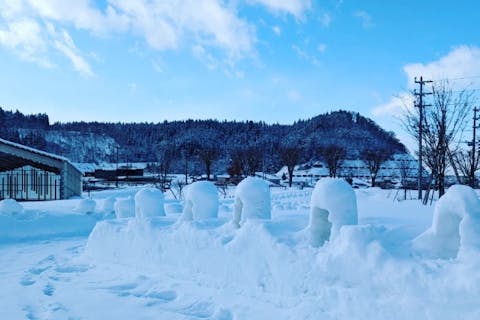 【秋田・鹿角・キャンプ】1日3組限定！道の駅おおゆの芝生で「冬キャンプ」しませんか？ ペットもOK！