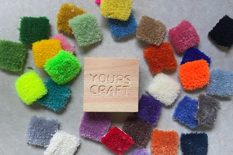 【愛媛県・松山市・タフティング】35色以上の毛糸から選べる♪あなただけのオリジナルラグを作ろう！（30cm×30cm/2時間コース）