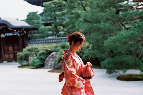 ＜期間限定セール＞【京都・祇園・小紋着物レンタル】無料でお太鼓結び♪小物つけ放題