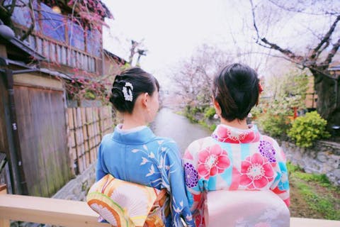 ＜期間限定セール＞【京都・祇園・着物レンタルプラン】本格国産正絹小紋フルセット♪ヘアセット込み