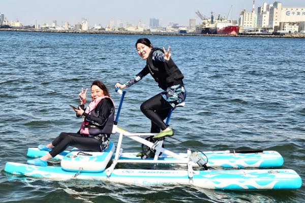 千葉みなと駅・徒歩10分】関東初！サップサイクル（水上自転車）体験