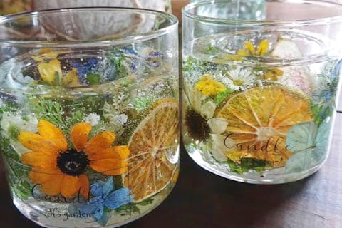 【愛知・岡崎・キャンドル体験】キラキラ輝くジェルキャンドルホルダー。大切な人へのギフトにもピッタリ♪