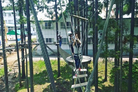 【岐阜・郡上・アスレチック】親子で体験！スリル満点の空中アスレチック！この面白さ、一度体験してみて！