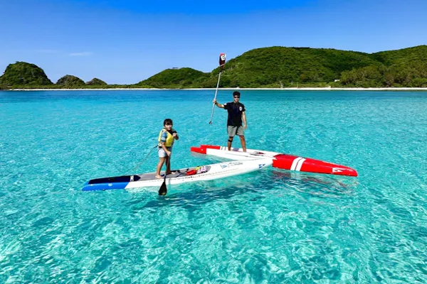 沖縄・座間味島・SUP】空飛ぶSUP？！透明度抜群の座間味の海でSUP