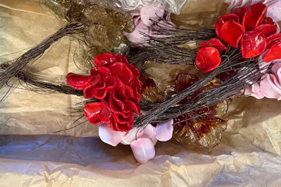 東京・台東・ガラス工芸】＜ヴェネチアンローズ ピッコラ(ミニ薔薇