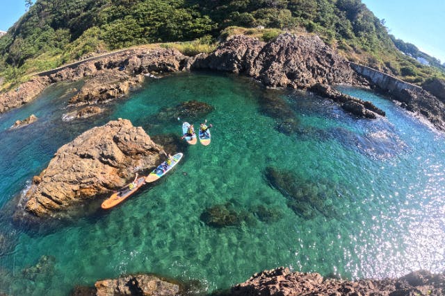 【福井・鷹巣海水浴場・SUP】NEW OPEN！初心者大歓迎！日本海の透き通った海でSUP体験！サンセットSUPも！GoPro写真動画もプレゼント！