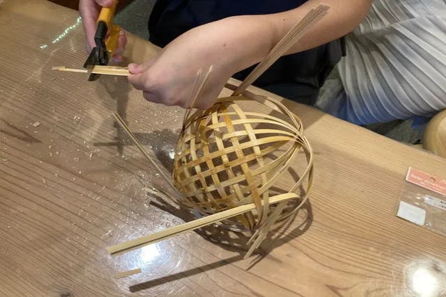 民芸職人手作り 古風 自然竹の編み上げ 茶籠 茶道具収納 便攜