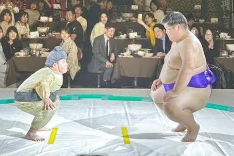 【大阪・りんくうタウン・相撲体験】本物のお相撲さんといっしょに朝稽古に参加！☆小学生以下無料参加可！屋台ブースで食べ歩きも♪