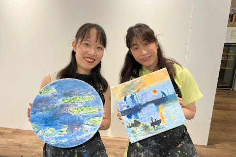 ワインと音楽とアート体験！失敗しないアート体験！誰でもアーティストになれる場所！立体感溢れるテクスチャーアート！