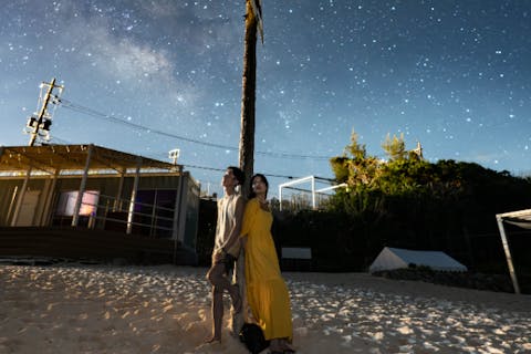 【沖縄・本部・星空フォト】星空photoと宙さんぽin 瀬底ビーチ／参加者毎に星達をバックに撮影／サプライズにも当日予約OK☆彡2025ラストスパート割引中