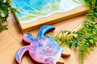 沖縄・宮古島・海レジンアート】定番の「オーシャンボード製作
