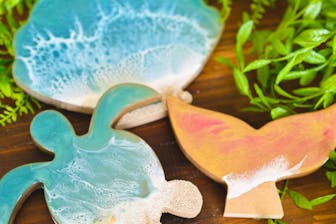 沖縄・宮古島・海レジンアート】定番の「オーシャンボード製作