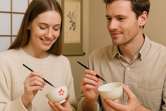 陶芸体験！カラフルな江戸塗りで器を作る絵付けのワークショップ！お茶とお茶菓子付きのプラン！当日持ち帰り