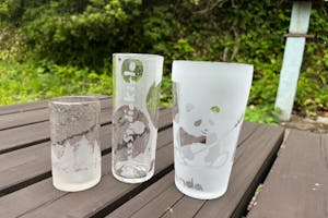 サンドブラスト　グラス 宮城・村田町・サンドブラスト】ガラスの絵付けサンドブラスト体験