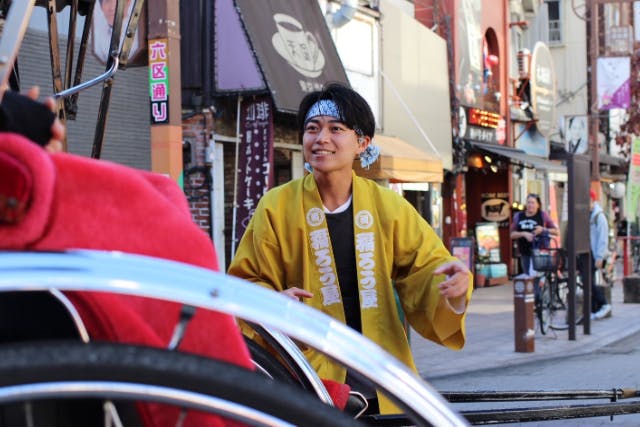 【定番で、最強30分！】★10周年記念割★人力車観光30分から俥夫と相談してコースを決められます☆東京人力車