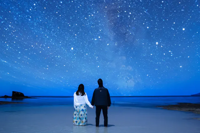 沖縄・宮古島・ナイト】海の上の星空フォトツアー 1組貸切 クリアSUP