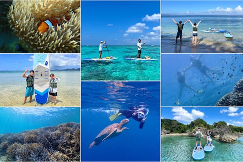 【沖縄・石垣島・SUP＆シュノーケリング】＜半日＞石垣島の海を半日で満喫！トロピカルSUP＆シュノーケリング！女性ガイドが担当/１組様貸切/送迎・写真込み/手ぶら参加◎
