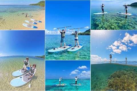 【沖縄・石垣島・SUP】＜半日＞南の島でSUP体験！透明度抜群な海でたっぷり遊ぼう！女性ガイドが担当/１組様貸切/送迎・写真込み/手ぶら参加OK