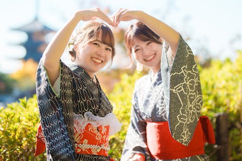 【京都・京都着物レンタル】＜レディースプラン＞お好きな着物を選べる！持ち物なしでOK♪＜ヘアセット込み＞1歩出れば一念坂 抜群の好立地店舗！