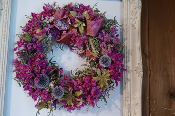 秋田・にかほ・手作りリース】秋田のターシャの庭からの贈り物で作る