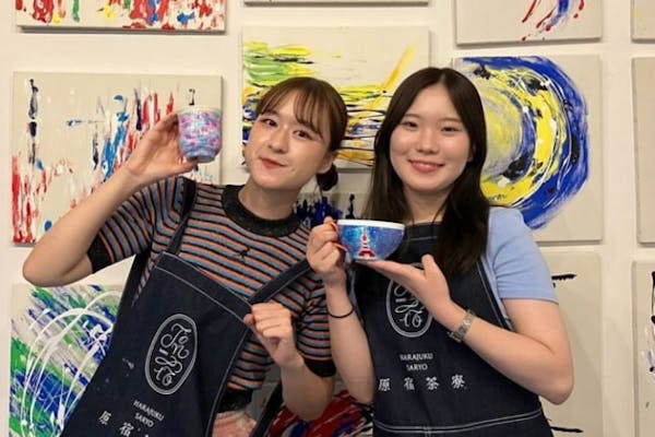 東京・原宿・絵付け体験】江戸塗り・絵付けプラン お茶とお菓子