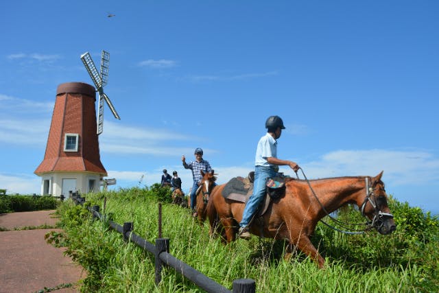 【福岡・宗像市・大島体験乗馬】大自然を乗馬で楽しもう！＜30分のレッスン+60分のトレッキング＞