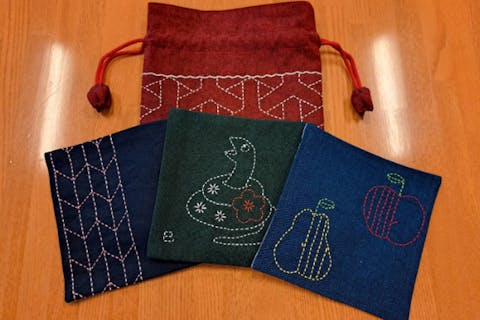 【秋田・由利本荘・民芸・工芸品】繊細な模様を紡ぐ～本荘刺し子制作体験～（コースター制作＜2/2開催＞）