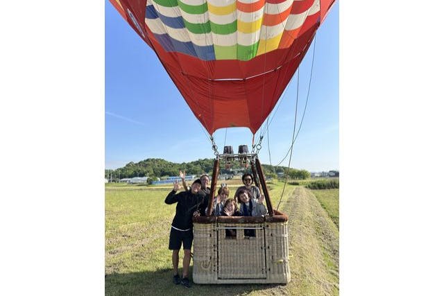 【兵庫・播磨エリヤ　熱気球体験プライベートコース】播磨平野を上空から360度眺望！45分間熱気球搭乗体験！
