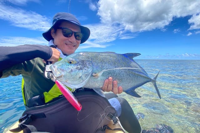 【石垣島 釣り】カヤックフィッシング 海やマングローブでルアーフィッシング！本格派から初心者まで大歓迎です。南の島にしかいない魚を釣ってみよう！＜半日コース＞