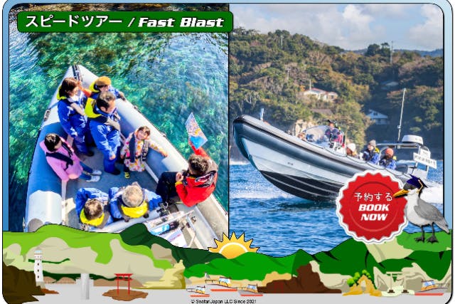 【千葉・勝浦】SPEED BOAT TOUR スピードツアー 乗船時間約45分 《カップル･女性同士･集団ファミリーにおすすめ》 2 ボート最大 20 名まで/1日100名まで可能
