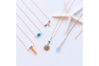 沖縄・宮古島・手作りネックレス】天然石やサンゴで作るチェーン