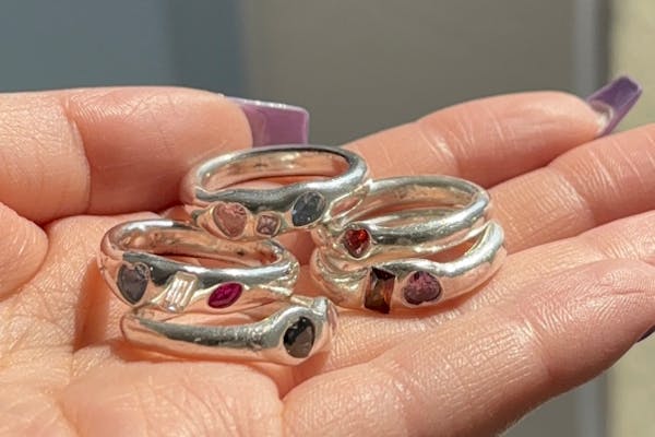 ゆめゆんさん　手作り　二石のボルダーオパール　シルバーリング 3時間～4時間30分（フルコース）本物の宝石をあしらった石留シルバー