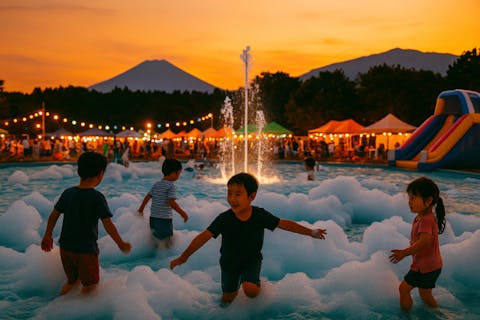 【山梨・日帰り】プールも楽しめるナイトマーケットで特別な夏を！
