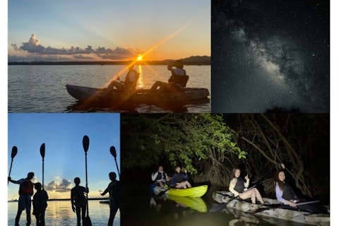 【石垣島/夜】☆煌びやかなサンセット×夜のマングローブ×星空ナイトカヤック☆わくわくの大人気欲張りカヤック体験ツアー♪
