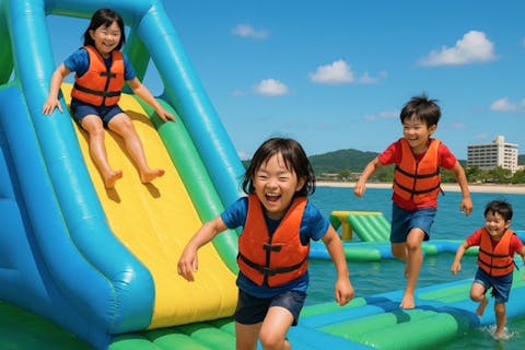 【和歌山市・海上アスレチック】海上アスレチック（50分交代制）