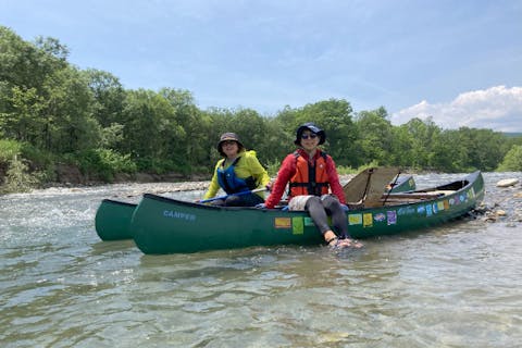 【十勝川温泉・帯広・十勝初！ツインカヌーリバークルーズ】清流「札内川」と大河「十勝川」ワンツアーで2つの川旅ができて宝石探しもできちゃう！（150分）　お一人様でも大歓迎！！