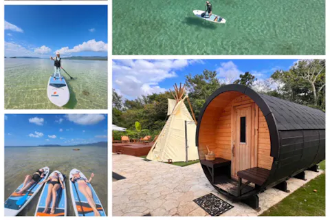 【石垣島／半日】SUP or カヤック90分！BBQ、サウナ、プール、サンセット鑑賞！写真・動画無料、ご家族、カップル大歓迎！