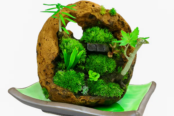 愛知県.豊川市】桜島の溶岩石でつくる、生命の風景──苔盆景体験 60分