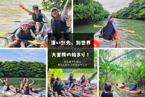 【オープン1周年記念♪特別割引き中・遊びに迷ったらコレ♪】0才からOK!!宮良川マングローブで感動の大冒険！背もたれイス付きカヤックツアー★自然も腰も安心サポート★