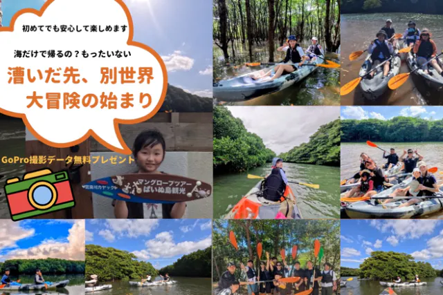 【オープン2周年記念♪特別割引き中・遊びに迷ったらコレ♪】0才からOK!!宮良川マングローブで感動の大冒険！背もたれイス付きカヤックツアー★自然も腰も安心サポート★