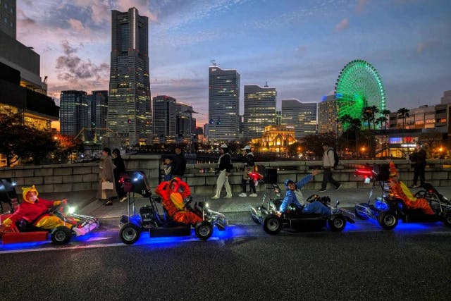 【横浜・みなとみらい】夜景が素晴らしい公道カート体験ツアー（30分）人気観光地、映えスポットを爽快ドライブ！ガイド付きで初心者も安心！