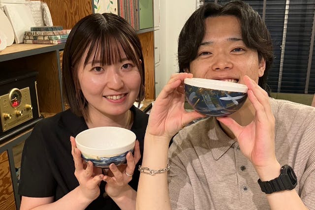 陶芸体験！カラフルな江戸塗りで器を作る絵付けのワークショップ！お茶とお茶菓子付きのプラン！当日持ち帰り