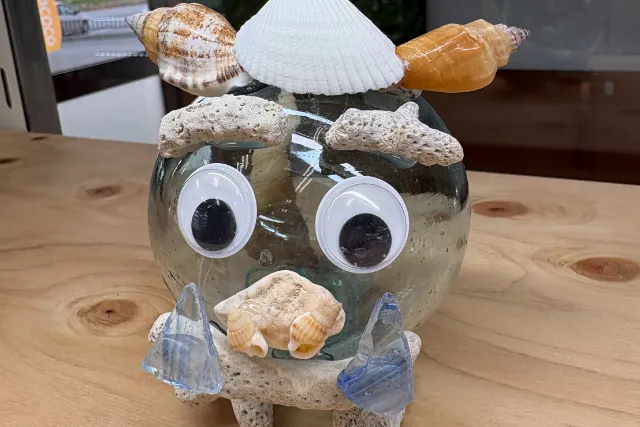 ビン玉を使って作る♪ビン玉シーサー作り♪