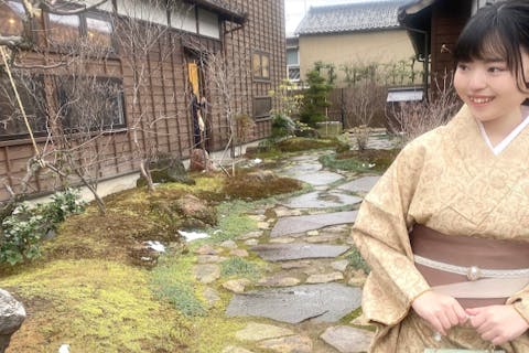【金沢 着物レンタル 女子旅】 レトロな着物とニュアンスカラーの着物 ひがし茶屋街まで徒歩1分！女子旅におすすめ