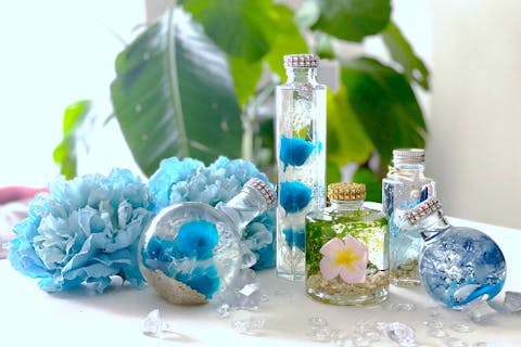 藤沢でハーバリウム体験♪映え作品が作れる、デートにもオススメ、当日お持ち帰りOK、アクセス◎