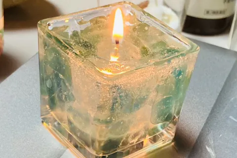 【南空知・長沼町・手作り体験】シーグラスでジェルキャンドル・ハンドメイド体験